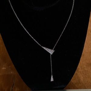 Touchstone Crystal Silver Triangle Necklace